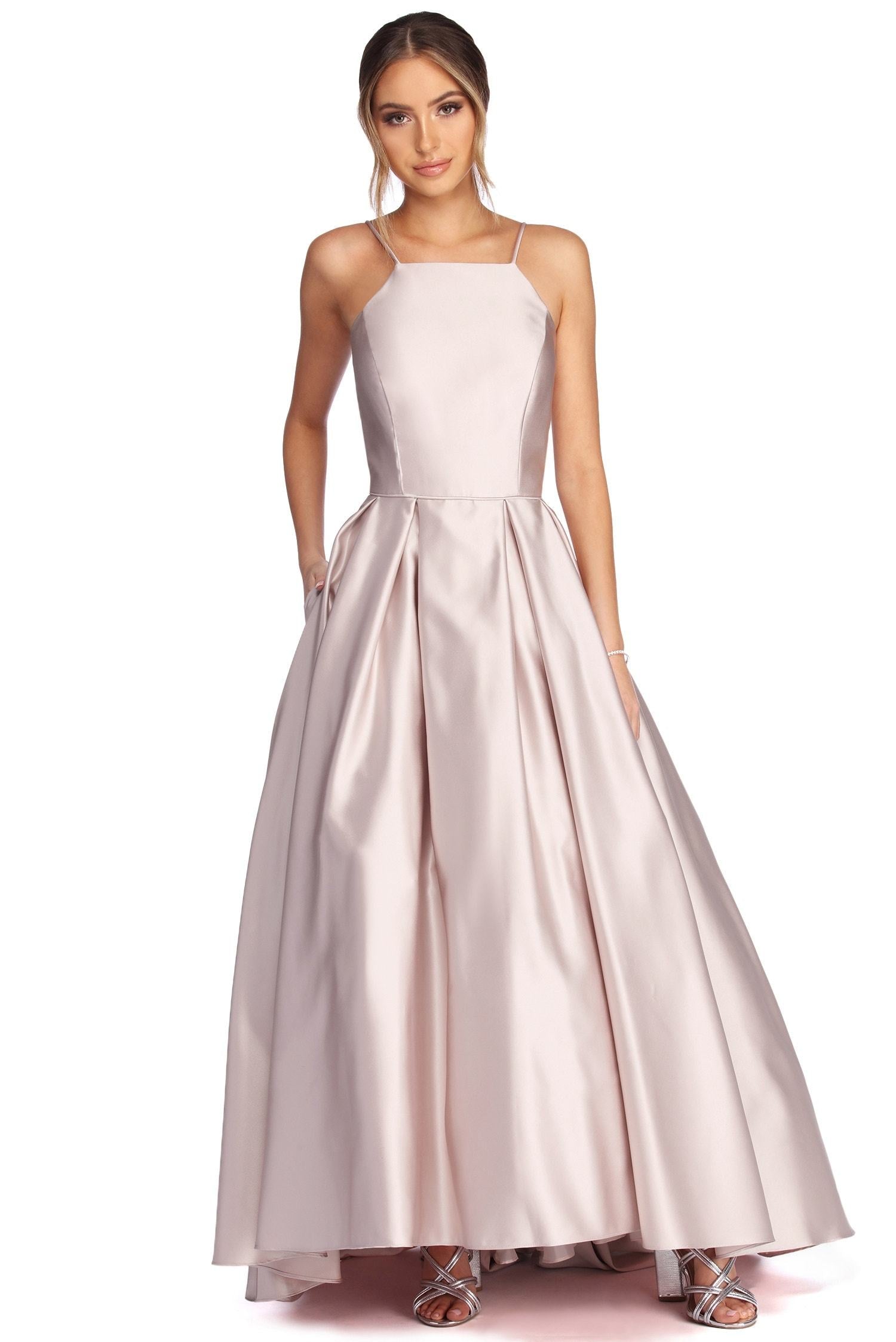 Harper Formal Satin Ball Gown Oshnow