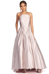 Harper Formal Satin Ball Gown Oshnow
