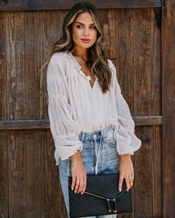 Harper Polka Dot Billowed Blouse Oshnow