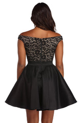 Hayley Lace Taffeta Dress Oshnow
