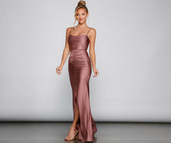 Hazel-Anne Formal Ruched Mermaid Dress Oshnow