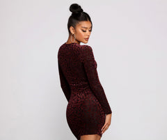 Heart Of Glam Long Sleeve Mini Dress Oshnow