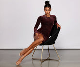 Heart Of Glam Long Sleeve Mini Dress Oshnow