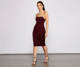 Heart Of Glam Ruched Midi Dress Oshnow