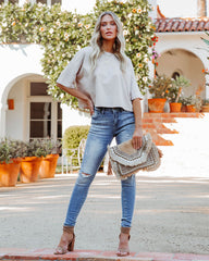 Her Cotton Cropped Tee - Whisper Taupe Oshnow