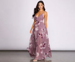 Hila Floral Chiffon A-Line Dress Oshnow