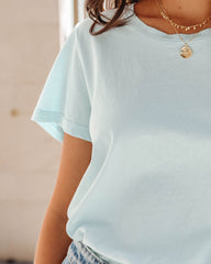 Hillary Cotton Tee - Light Blue Oshnow