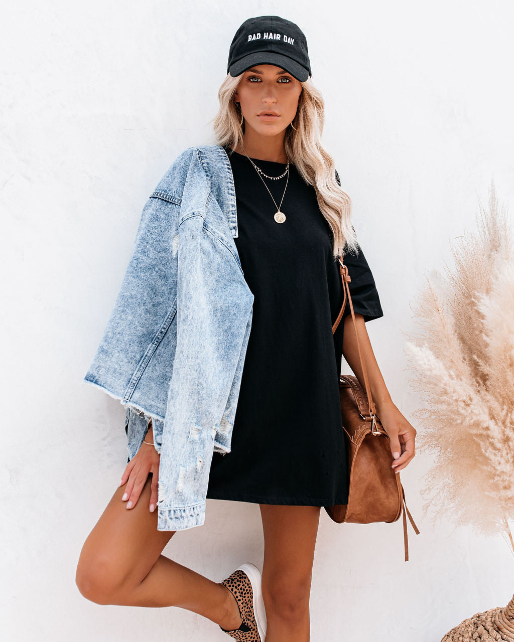 His Cotton Oversized Tee - Black Oshnow