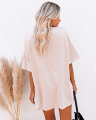 His Cotton Oversized Tee - Whisper Taupe Oshnow