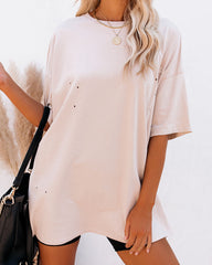 His Cotton Oversized Tee - Whisper Taupe Oshnow