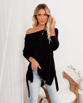 Holiday Weekend Cotton Long Sleeve Tunic - Black Oshnow