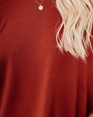 Holiday Weekend Cotton Long Sleeve Tunic - Brick Oshnow