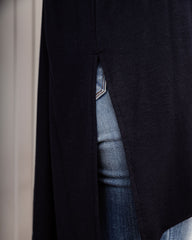 Holiday Weekend Cotton Long Sleeve Tunic - Navy Oshnow