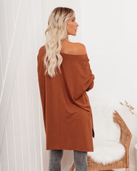 Holiday Weekend Cotton Long Sleeve Tunic - Rust Oshnow