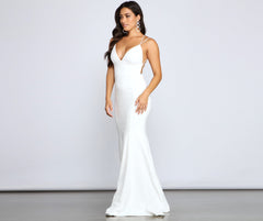 Holly Lace-Up Back Mermaid Dress Oshnow