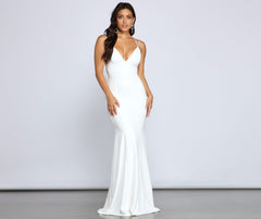 Holly Lace-Up Back Mermaid Dress Oshnow