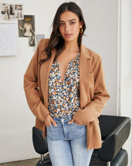 Hopyard Floral Split Neck Blouse Oshnow