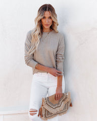 Horizon Long Sleeve Knit Top - Mocha Oshnow