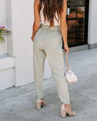 Howie High Rise Pocketed Trousers - Sage Oshnow