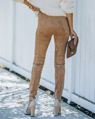 Hudson High Rise Faux Suede Legging - Taupe Oshnow