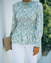Hughie Floral Smocked Top Oshnow