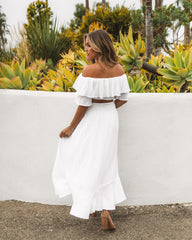 Huma Cotton Off The Shoulder Crop Top - White Oshnow