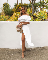 Huma Cotton Off The Shoulder Crop Top - White Oshnow