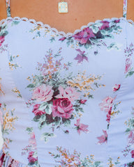 Hyland Floral Peplum Tank - Blue Multi Oshnow