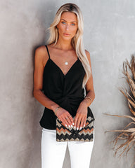 I'M Yours Twist Tank - Black Oshnow