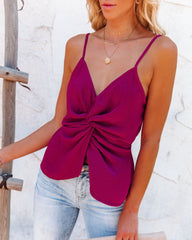 I'm Yours Twist Tank - Sangria Oshnow