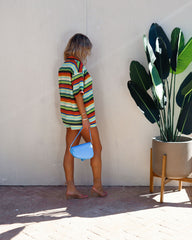 Barbados Vacay Striped Pocketed Drawstring Shorts