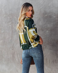 Idra Printed Satin Blouse Oshnow