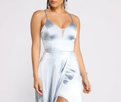 Ilana Satin Column Gown Oshnow