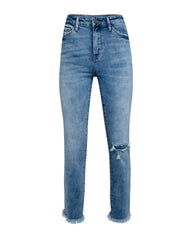 Improv High Rise Distressed Slim Straight Denim Oshnow