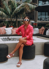 Infinity Cotton Pocketed Shorts - Fuchsia Oshnow