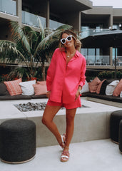 Infinity Cotton Pocketed Shorts - Fuchsia Oshnow