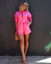 Infinity Cotton Pocketed Shorts - Hot Pink Oshnow