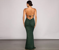 Irene Formal Backless Glitter Mermaid Dress Oshnow