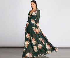Irina Floral Chiffon A-Line Dress Oshnow