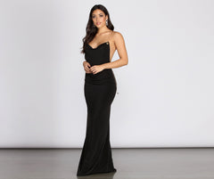 Isabella Chain Straps Cowl Neck Dress Oshnow