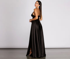 Isabelle Satin A-Line Dress Oshnow