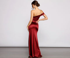 Isla Formal One Shoulder Satin Dress Oshnow