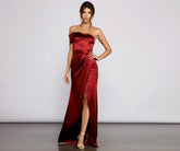 Isla Formal One Shoulder Satin Dress Oshnow