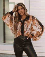 Ivanka Printed Button Down Blouse Oshnow