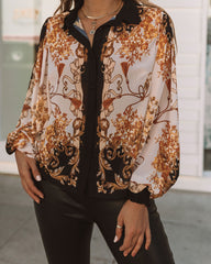Ivanka Printed Button Down Blouse Oshnow