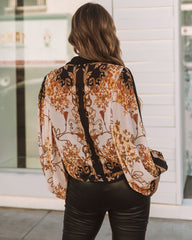 Ivanka Printed Button Down Blouse Oshnow