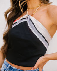 Iyla Striped Satin Versatile Scarf Oshnow