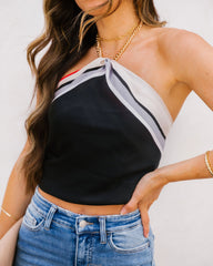 Iyla Striped Satin Versatile Scarf Oshnow