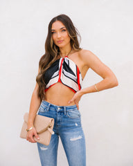 Iyla Striped Satin Versatile Scarf Oshnow