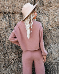 Izzy Cotton Blend Cropped Long Sleeve Top - Mocha Oshnow